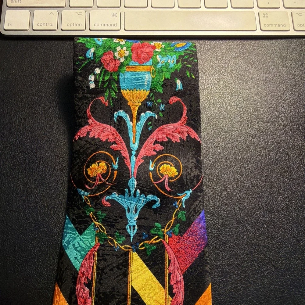 STUNNING COLORS Rush Limbaugh Mens Silk Neck Tie USA Geometric Floral Jardiniere